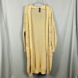 Agnes & Dora Longline Cardigan Womens M Duster Chunky Cable Knit Boho READ